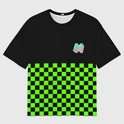 Футболка оверсайз мужская Minecraft клетка, цвет: 3D-принт