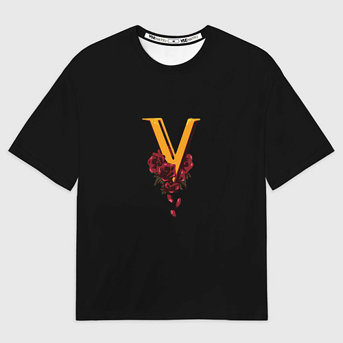 Мужская футболка оверсайз Valentinos logo Cyberpunk / 3D-принт – фото 1