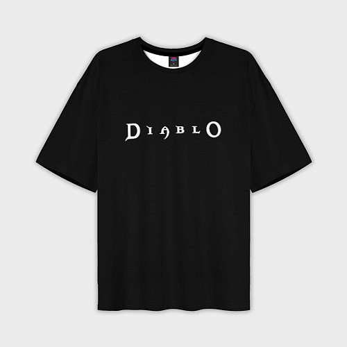 Мужская футболка оверсайз Diablo logo white / 3D-принт – фото 1