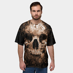 Футболка оверсайз мужская Wood skull, цвет: 3D-принт — фото 2