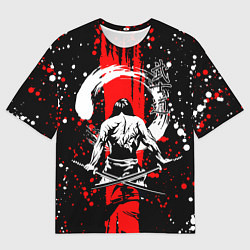 Мужская футболка оверсайз Самурай с двумя мечами