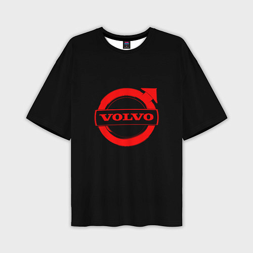 Мужская футболка оверсайз Volvo red logo auto / 3D-принт – фото 1