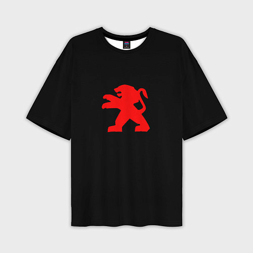 Мужская футболка оверсайз Peugeot red logo / 3D-принт – фото 1