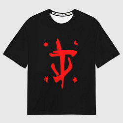 Мужская футболка оверсайз Doom logo red