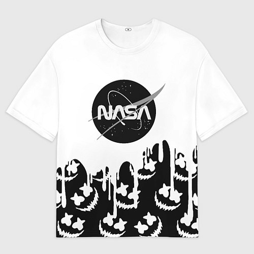 Мужская футболка оверсайз Marshmello x Nasa / 3D-принт – фото 1