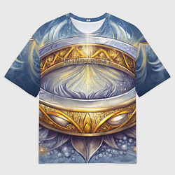 Мужская футболка оверсайз Elden Ring лого и волшебное золотое кольцо