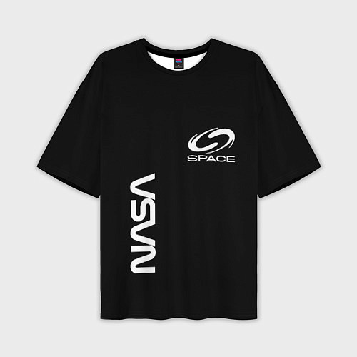 Мужская футболка оверсайз Nasa space logo white / 3D-принт – фото 1