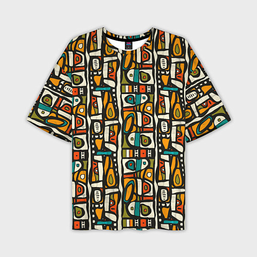 Мужская футболка оверсайз Африканские этно узоры / 3D-принт – фото 1