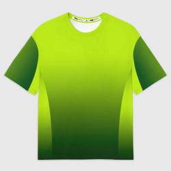 Футболка оверсайз мужская Яркий зеленый градиентный комбинированный узор, цвет: 3D-принт