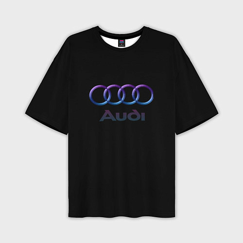 Мужская футболка оверсайз Audi neon logo / 3D-принт – фото 1