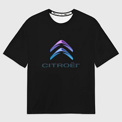 Футболка оверсайз мужская Citroen logo neon, цвет: 3D-принт