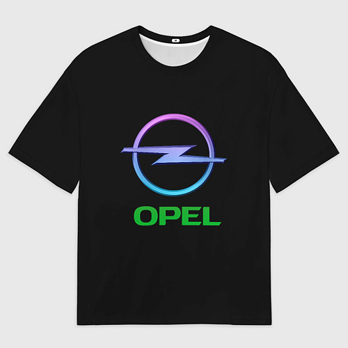 Мужская футболка оверсайз Opel auto neon / 3D-принт – фото 1