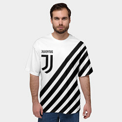 Футболка оверсайз мужская Ювентус полосы, цвет: 3D-принт — фото 2