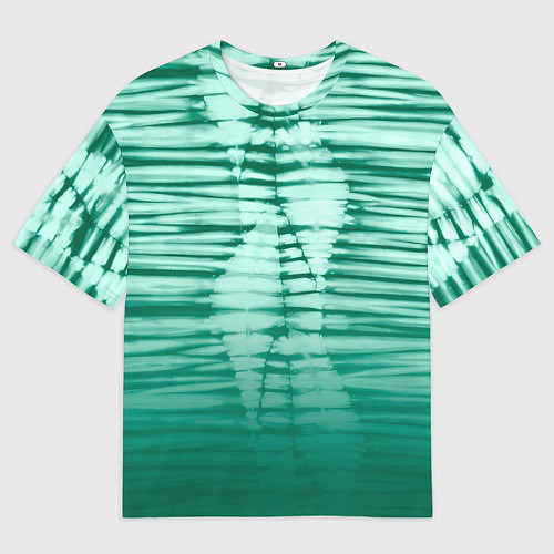 Мужская футболка оверсайз Tie-dye green stripes / 3D-принт – фото 1