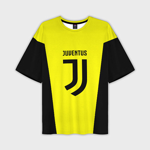 Мужская футболка оверсайз Juventus sport geometry yellow / 3D-принт – фото 1