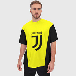 Футболка оверсайз мужская Juventus sport geometry yellow, цвет: 3D-принт — фото 2