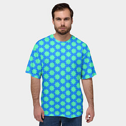 Футболка оверсайз мужская Паттерн голубые звездочки, цвет: 3D-принт — фото 2