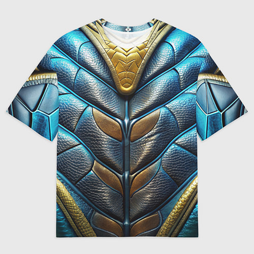 Мужская футболка оверсайз Объемная синяя текстурная кожа / 3D-принт – фото 1