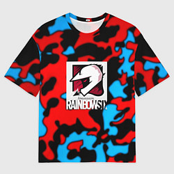 Футболка оверсайз мужская Rainbow six камуфляж, цвет: 3D-принт
