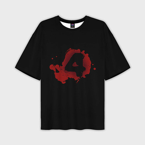 Мужская футболка оверсайз Left 4 Dead logo красный / 3D-принт – фото 1