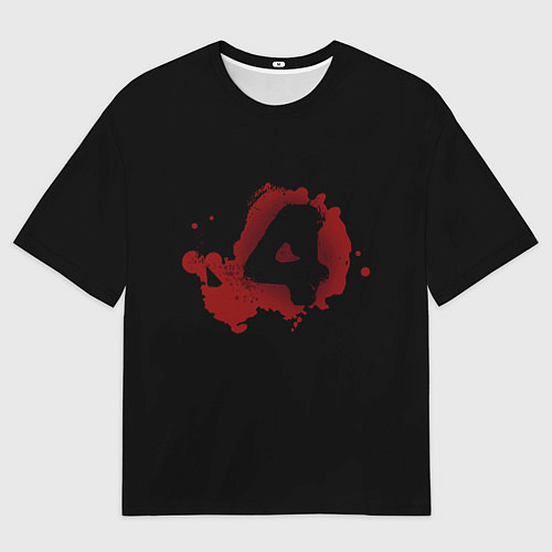 Мужская футболка оверсайз Left 4 Dead logo красный / 3D-принт – фото 1