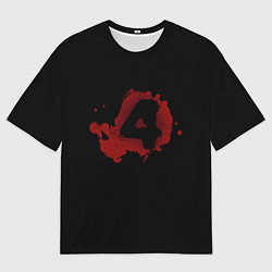 Мужская футболка оверсайз Left 4 Dead logo красный