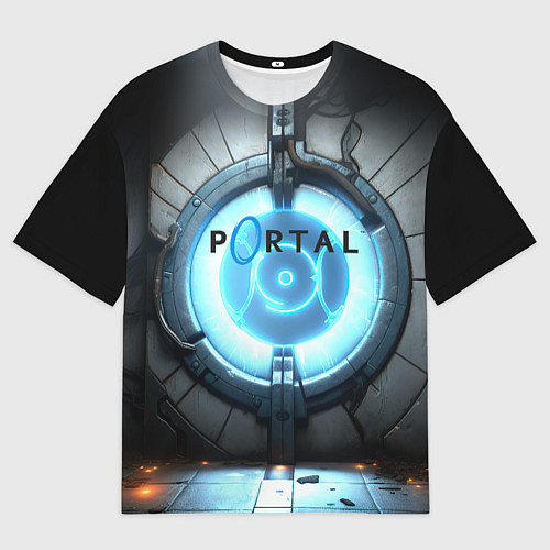 Мужская футболка оверсайз Portal logo game / 3D-принт – фото 1