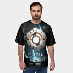 Футболка оверсайз мужская Portal space, цвет: 3D-принт — фото 2