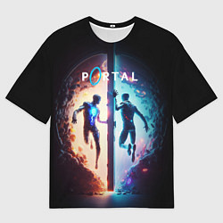 Мужская футболка оверсайз Portal люди в прыжке