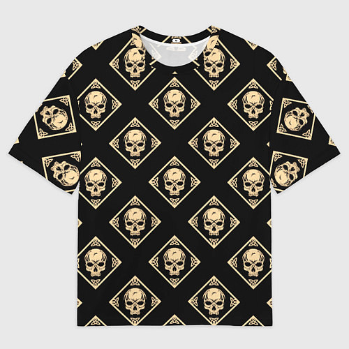 Мужская футболка оверсайз Черепа текстурные / 3D-принт – фото 1
