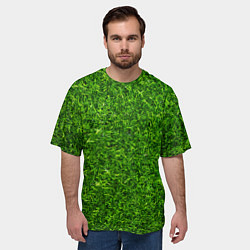 Футболка оверсайз мужская Текстура газона, цвет: 3D-принт — фото 2