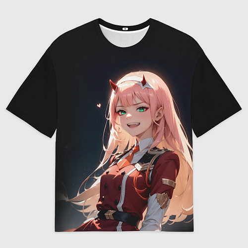 Мужская футболка оверсайз Милый во франксе - zero two / 3D-принт – фото 1