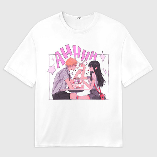 Мужская футболка оверсайз Человек-бензопила: Дендзи и Аса / 3D-принт – фото 1