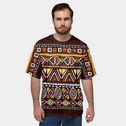 Футболка оверсайз мужская Африканский традиционный орнамент, цвет: 3D-принт — фото 2
