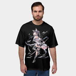 Футболка оверсайз мужская Самурай - аниме, цвет: 3D-принт — фото 2