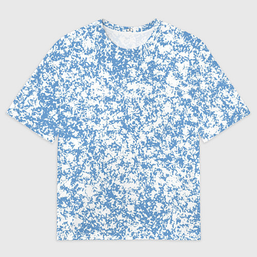 Мужская футболка оверсайз Пёстрый бело-голубой / 3D-принт – фото 1