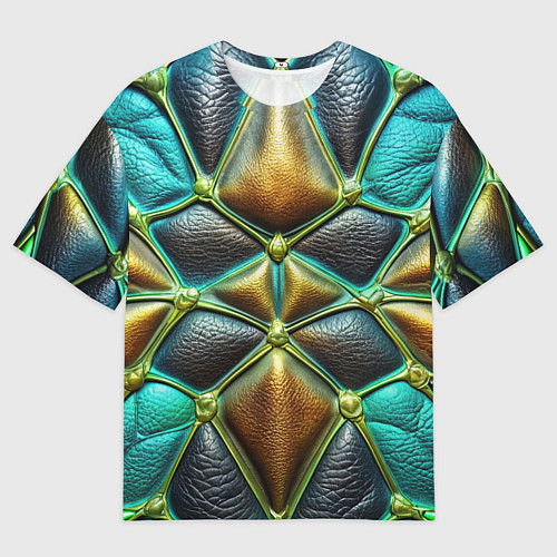 Мужская футболка оверсайз Объемная футуристичная объемная текстура из кожи / 3D-принт – фото 1