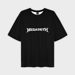 Мужская футболка оверсайз Megadeth logo white