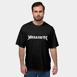Футболка оверсайз мужская Megadeth logo white, цвет: 3D-принт — фото 2