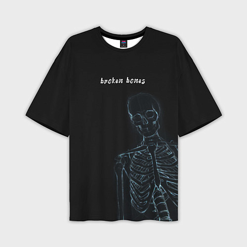 Мужская футболка оверсайз Broken bones / 3D-принт – фото 1