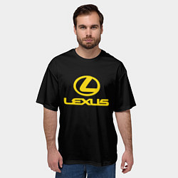 Футболка оверсайз мужская Lexus yellow logo, цвет: 3D-принт — фото 2
