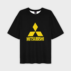 Мужская футболка оверсайз Mitsubishi logo yelow