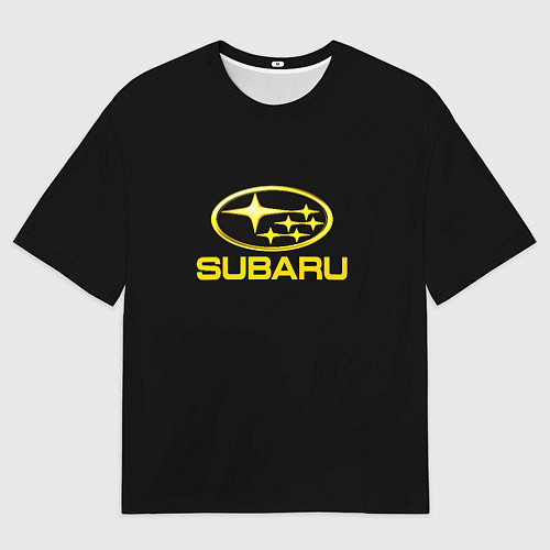 Мужская футболка оверсайз Subaru logo yellow / 3D-принт – фото 1