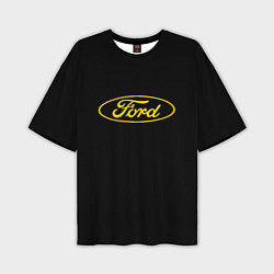 Мужская футболка оверсайз Ford logo yellow