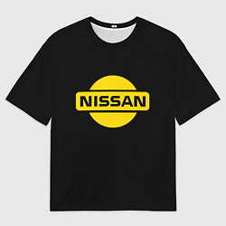 Футболка оверсайз мужская Nissan yellow logo, цвет: 3D-принт
