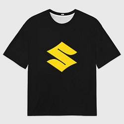 Футболка оверсайз мужская Suzuki logo yellow, цвет: 3D-принт