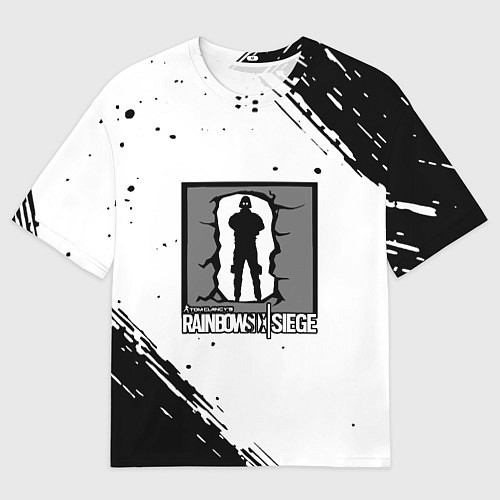 Мужская футболка оверсайз Rainbow six текстура лого шутер / 3D-принт – фото 1