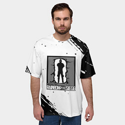 Футболка оверсайз мужская Rainbow six текстура лого шутер, цвет: 3D-принт — фото 2