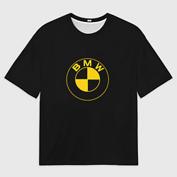 Мужская футболка оверсайз BMW logo yellow