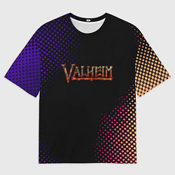 Мужская футболка оверсайз Valheim logo pattern